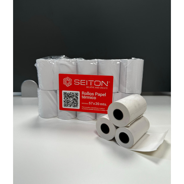 Pack x10 Rollos de Papel Termico 57x20 