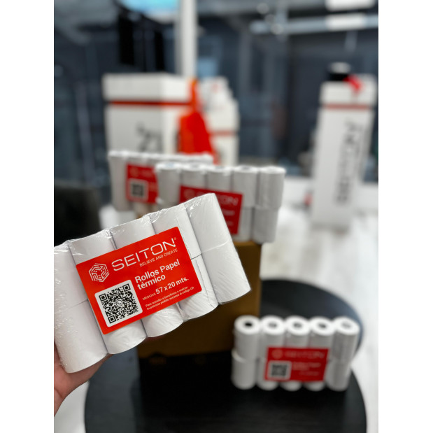 Caja x100 Rollos de Papel Termico 57x20 Caja x100 Rollos de Papel Termico 57x20