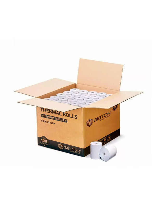 Caja x100 Rollos de Papel Termico 57x20 Caja x100 Rollos de Papel Termico 57x20