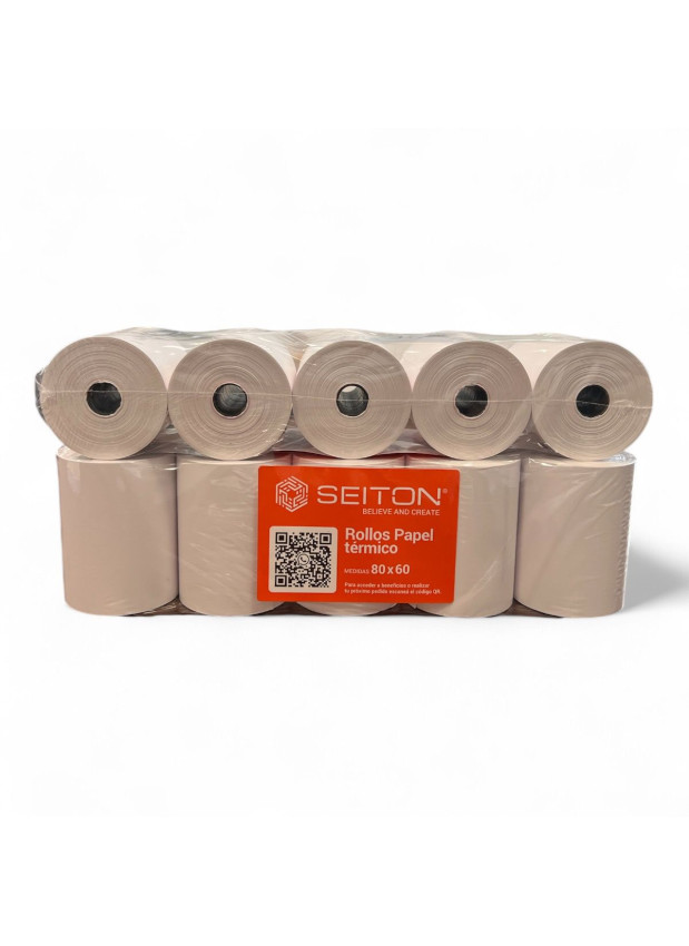 Pack x 10 Rollos de Papel Termico 80x60 